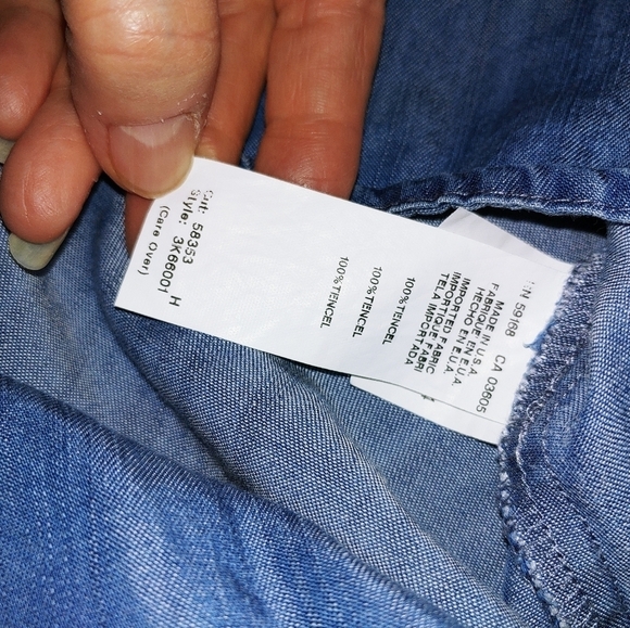 Karen Kane Lace Up Denim Tunic L - Picture 3 of 5